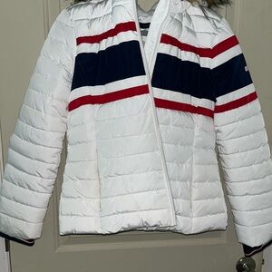 Kids White and Red Striped Jacket